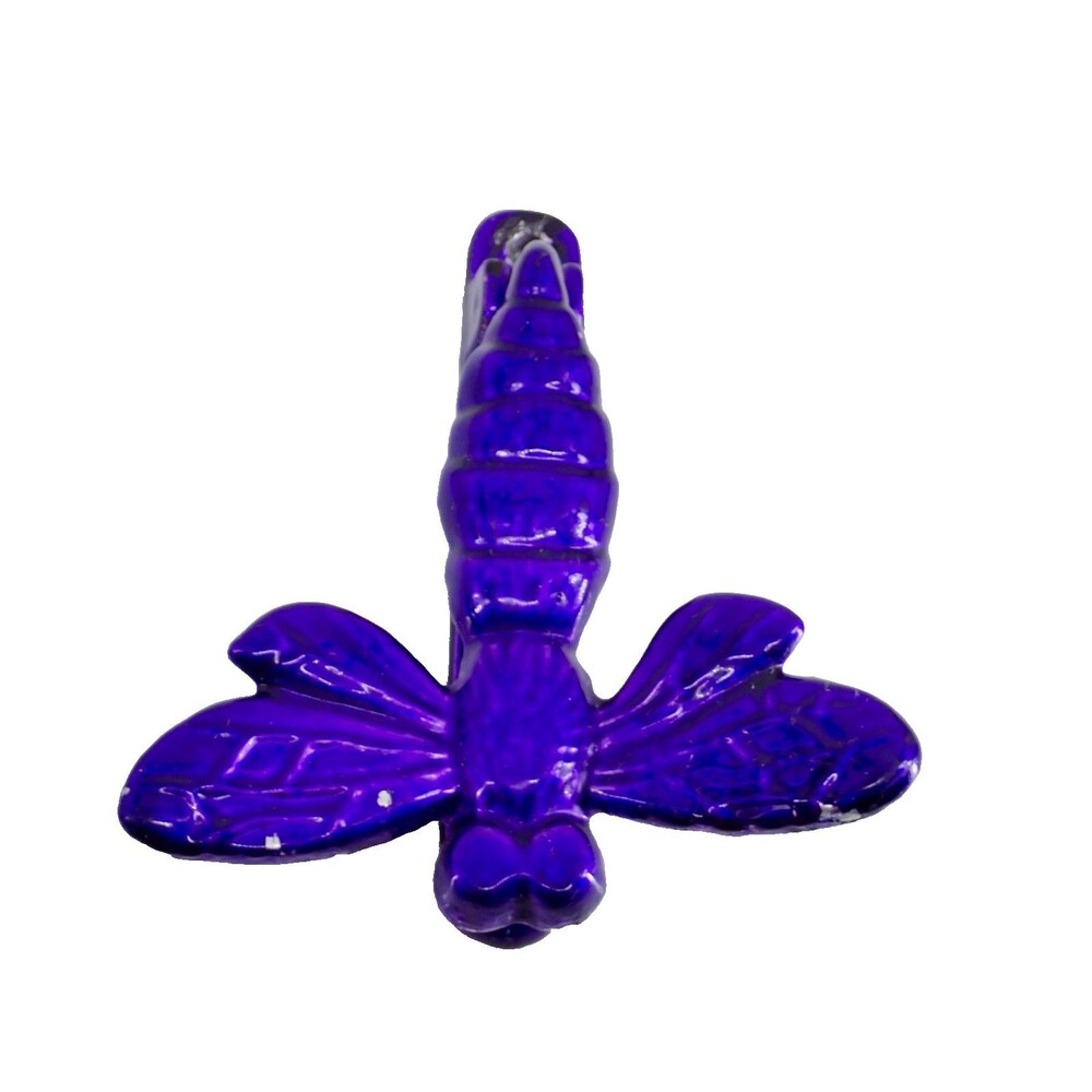 Vintage Rustic Cast Iron Deep Purple Dragonfly Door Knocker Colorful 5.5” X 5.5"